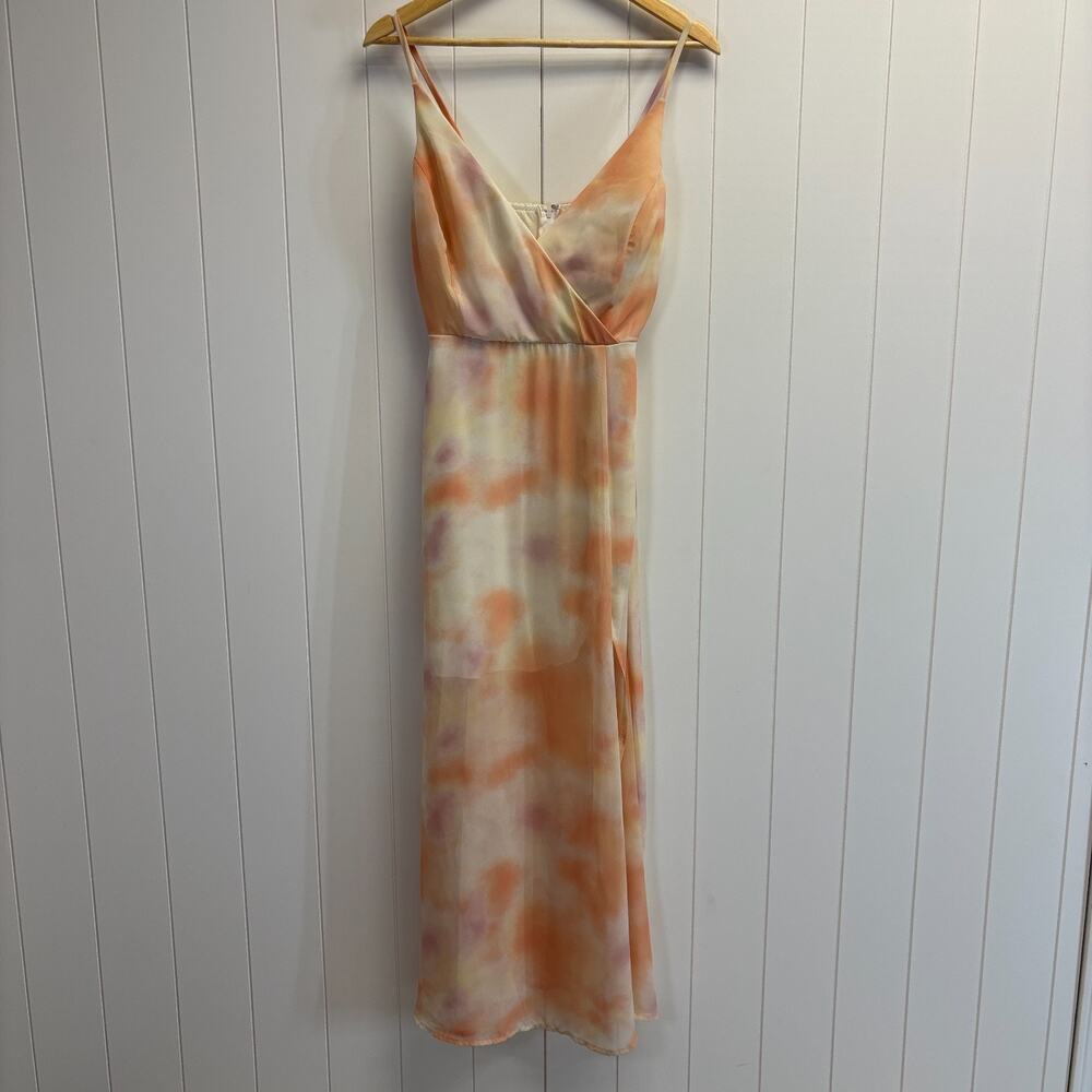 Y2K Speechless Womens Watercolor Baby Doll Chiffon Maxi Dress Size S Soft Padded